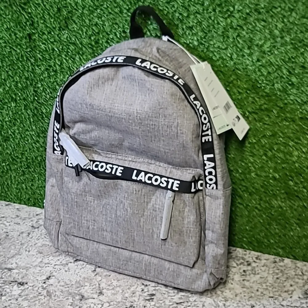Lacoste Men's Neocroc Laptop Pocket Backpack, Tape Grey Chine